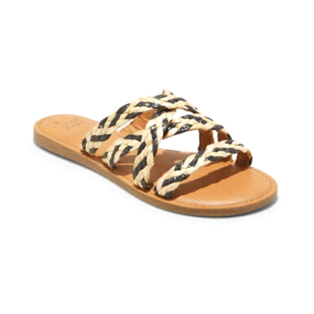 A New Day Sandals Women's Lalli Strappy Woven Slide multiple sizes Brown